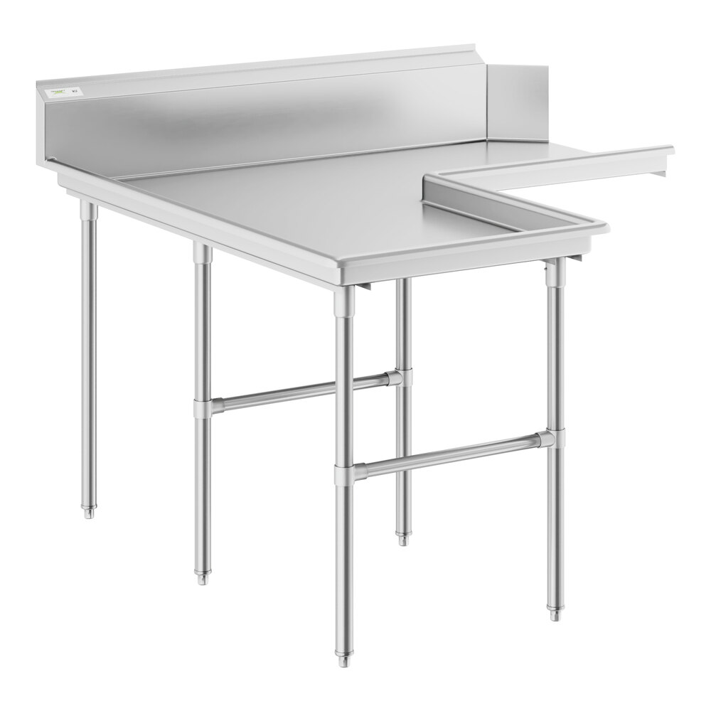 Regency 5' 16-Gauge Stainless Steel Clean L-Shape Dishtable - Left Island