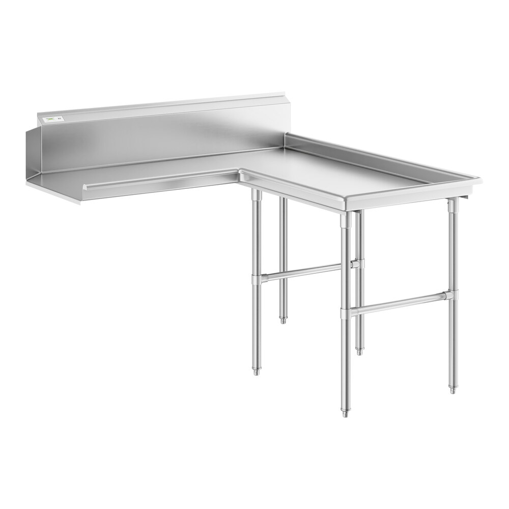 Regency 5' 16-Gauge Stainless Steel Clean L-Shape Dishtable - Right Island