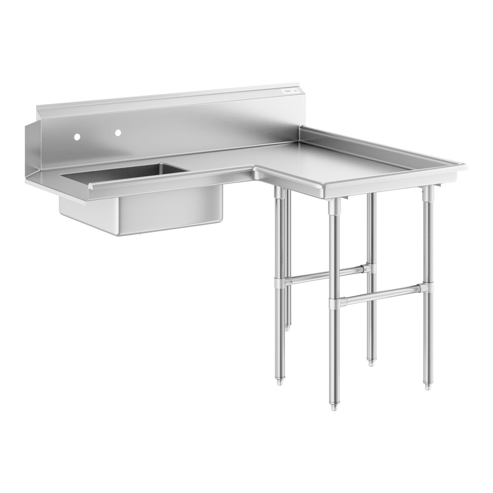 Regency 4' 16-Gauge Stainless Steel Soiled L-Shape Dishtable - Right Island