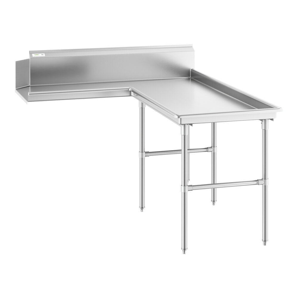 Regency 6' 16-Gauge Stainless Steel Clean L-Shape Dishtable - Right Island