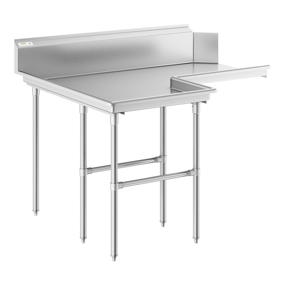 Regency 4' 16-Gauge Stainless Steel Clean L-Shape Dishtable - Left Island
