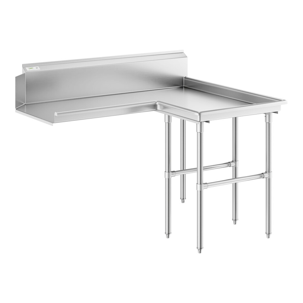 Regency 4' 16-Gauge Stainless Steel Clean L-Shape Dishtable - Right Island