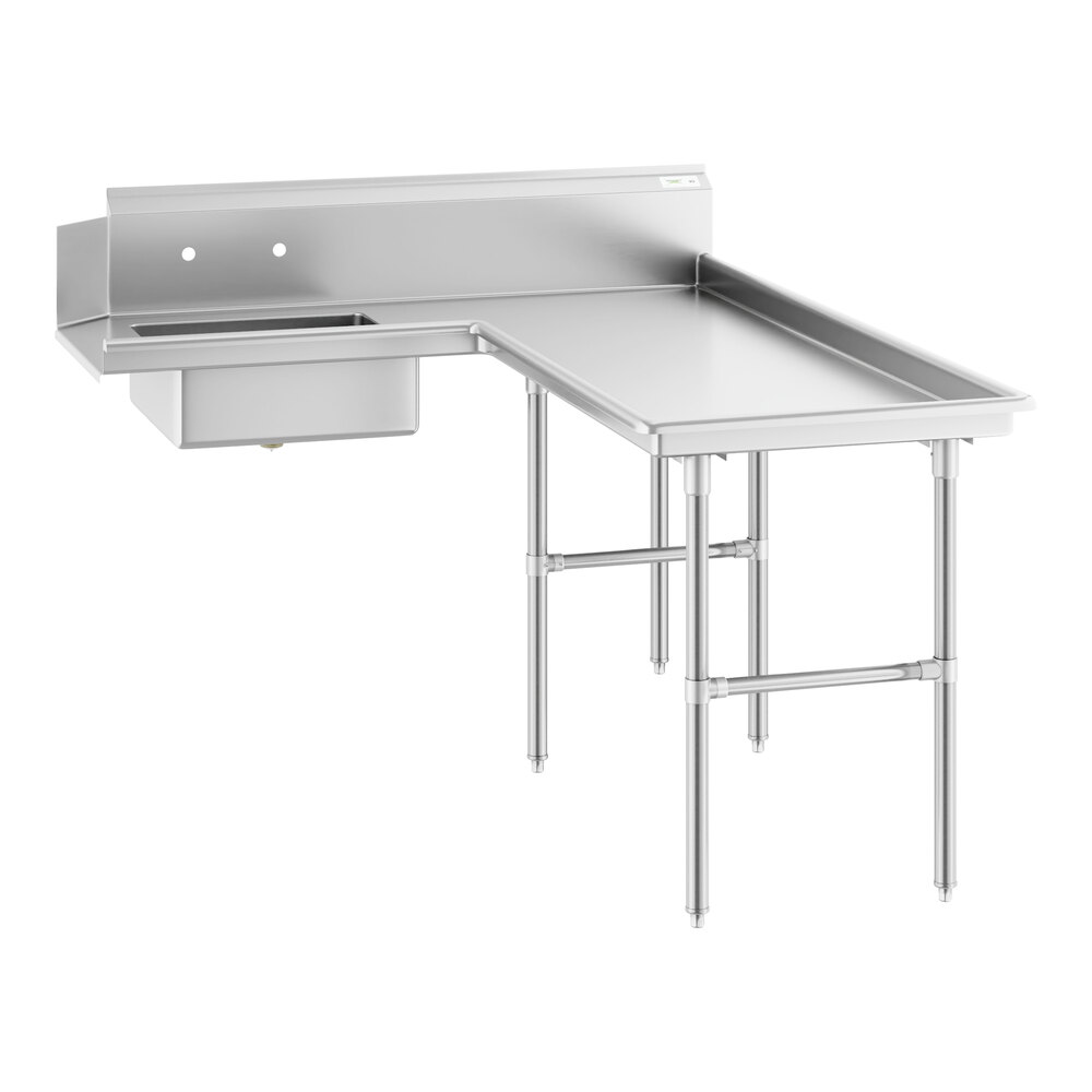 Regency 6' 16-Gauge Stainless Steel Soiled L-Shape Dishtable - Right Island