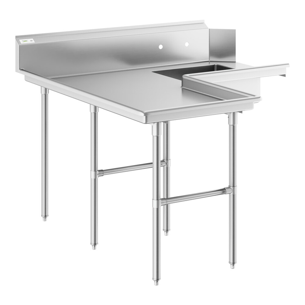 Regency 5' 16-Gauge Stainless Steel Soiled L-Shape Dishtable - Left Island