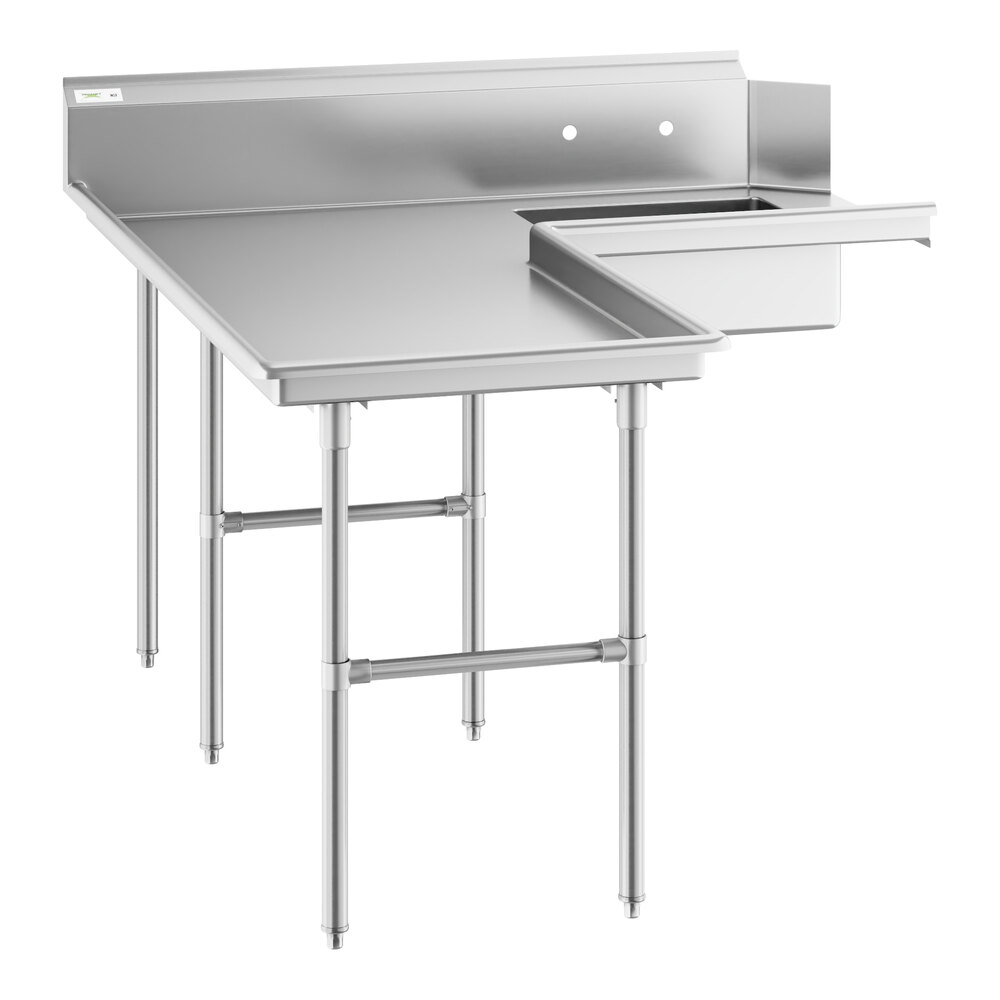Regency 6' 16-Gauge Stainless Steel Soiled L-Shape Dishtable - Left Island