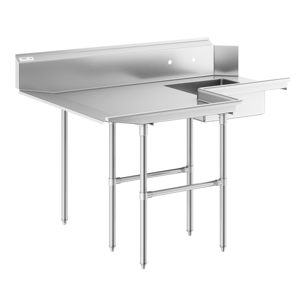 Regency 4' 16-Gauge Stainless Steel Soiled L-Shape Dishtable - Left Landing