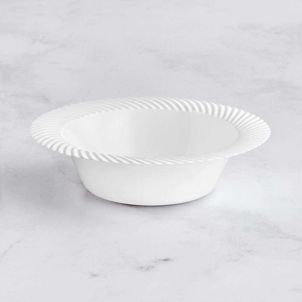 Visions Wave 6 oz. White Plastic Bowl - 18/Sample