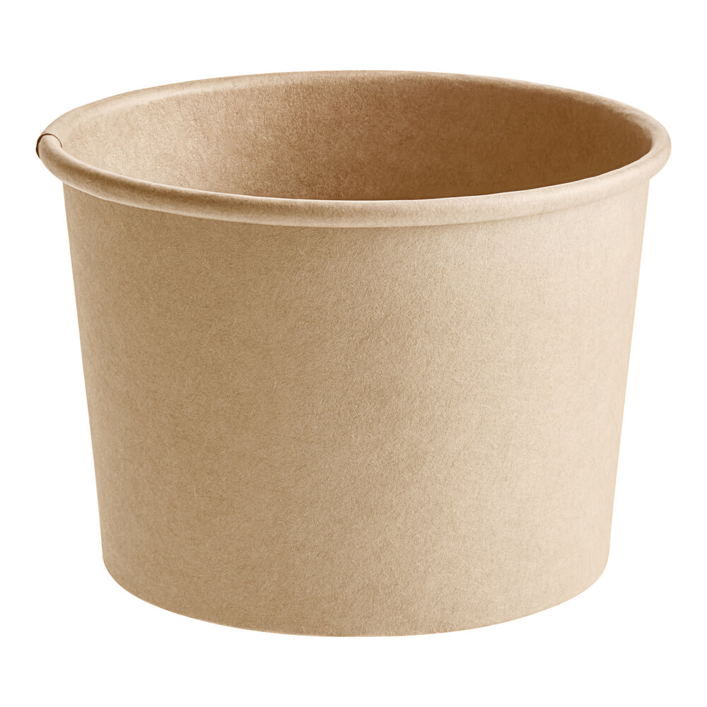 Choice 12 oz. Kraft Poly-Coated Paper Food Cup - 50/Pack