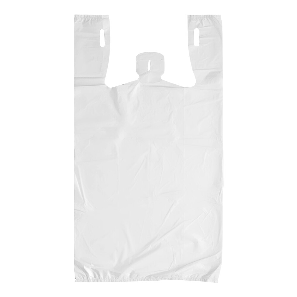 Choice Customizable 1/6 Standard Size White Unprinted Medium-Duty Plastic T-Shirt Bag - 1,000/Case