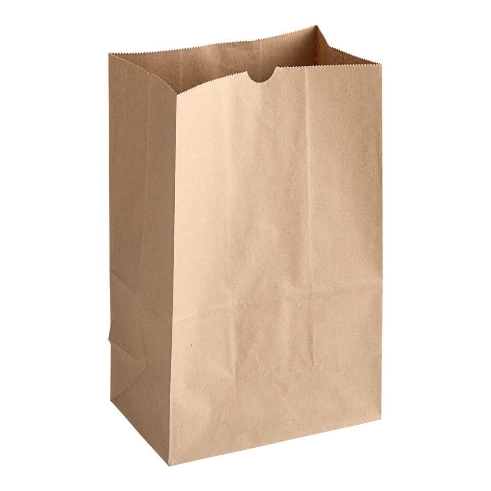 Choice Heavy Duty 20 lb. Shorty Extra Heavy-Duty Natural Kraft Paper Bag - 400/Case
