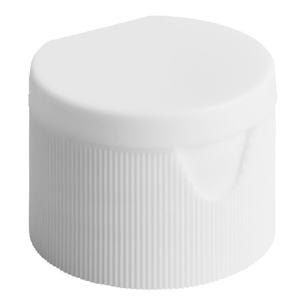 28/410 White Unlined Flip Top Lid - 2,500/Case