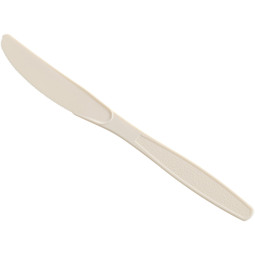 Choice Beige Heavy Weight Polystyrene Plastic Knife - 1,000/Case