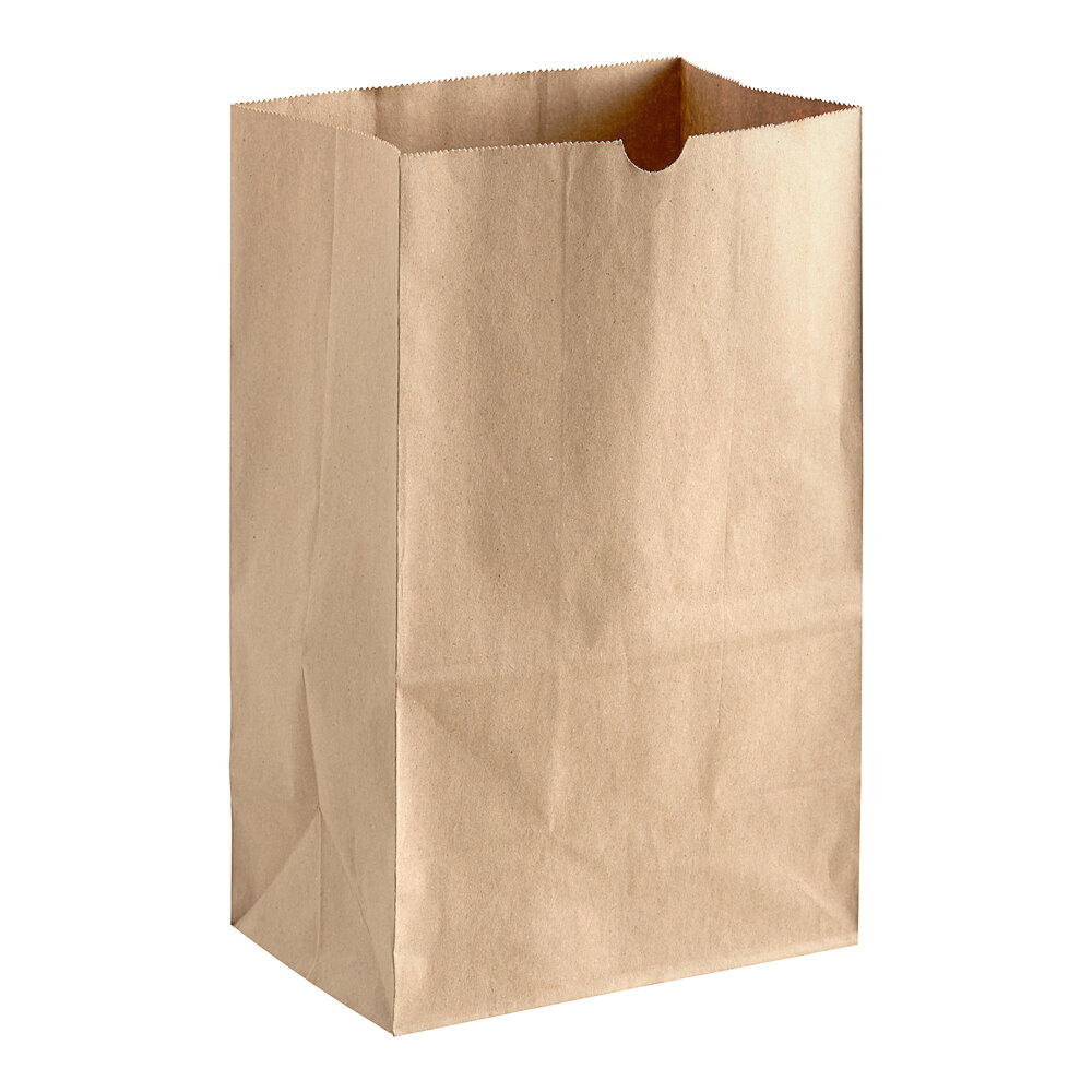 Choice Heavy Duty 20 lb. Shorty Heavy-Duty Natural Kraft Paper Bag - 400/Case