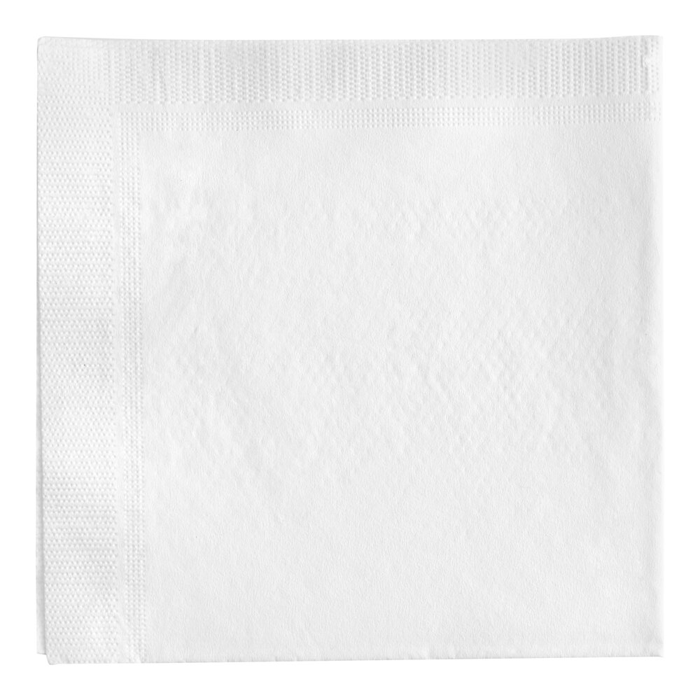 Choice White Customizable 3-Ply 1/4 Fold Beverage Napkin 10" x 10" - 500/Case