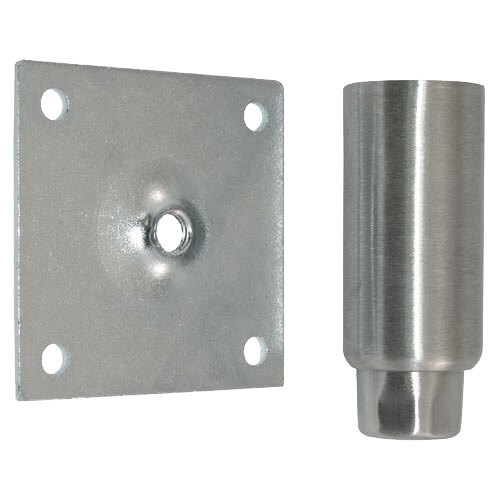 AllPoints 263230 Stainless Steel 4" Adjustable Equipment Leg; Hex Foot; 3 1/2" Plate Mount