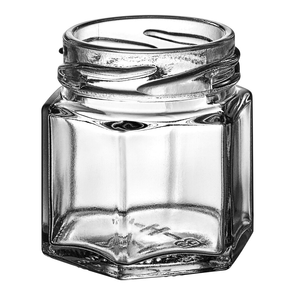 1.5 oz. Hex Glass Jar - 24/Case