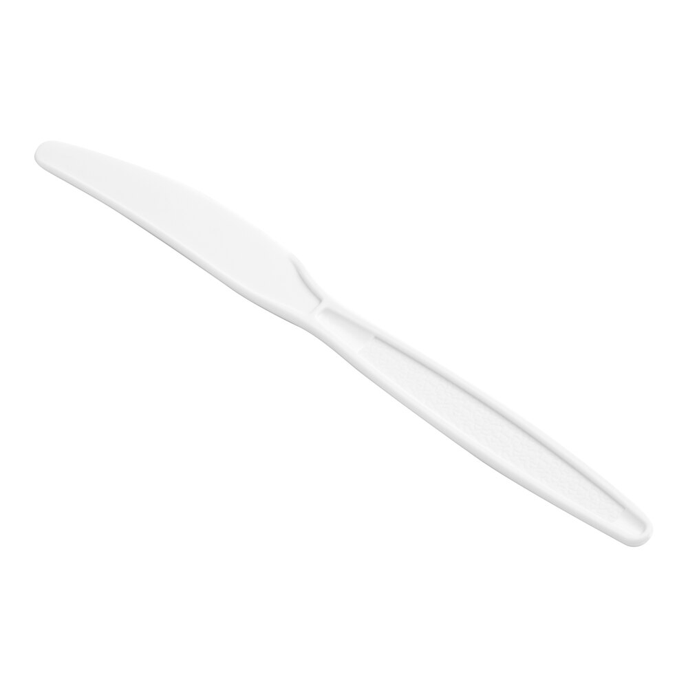Choice White Extra Heavy Weight Polystyrene Plastic Knife - 100/Pack