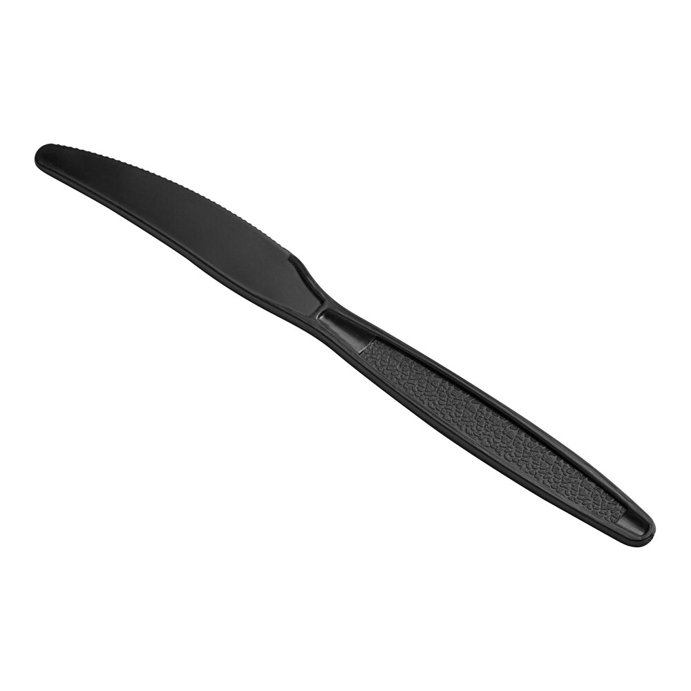 Choice Black Extra Heavy Weight Polystyrene Plastic Knife - 1,000/Case