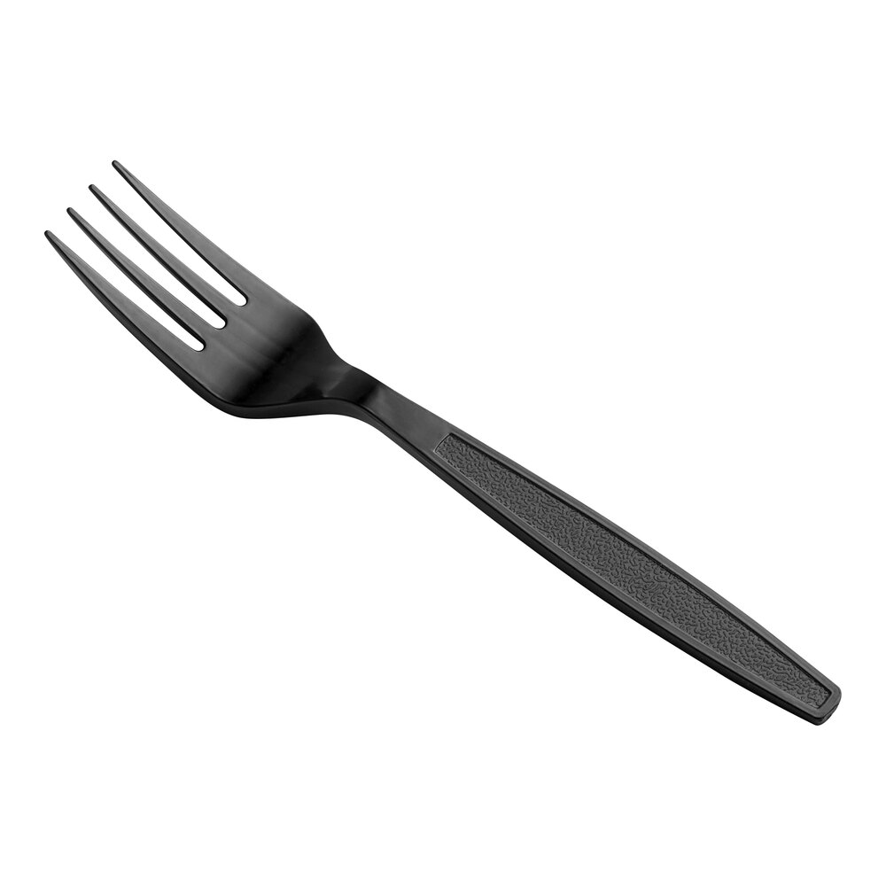 Choice Black Extra Heavy Weight Polystyrene Plastic Fork - 100/Pack
