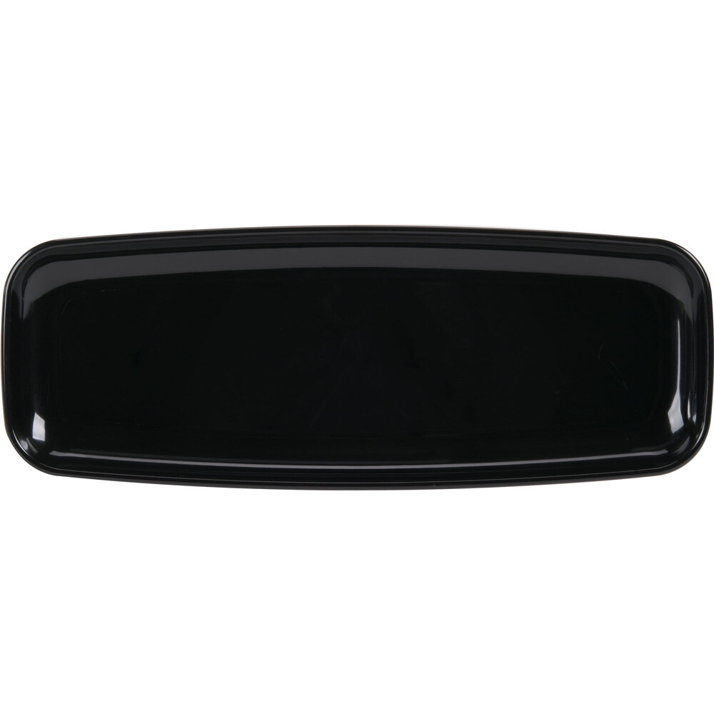 Sabert Mozaik 17 1/2" x 6 1/2" Black Plastic Platter / Catering Tray - 25/Case