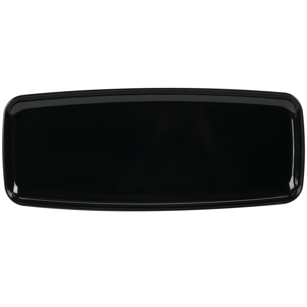 Sabert Mozaik 22" x 9" Black Plastic Platter / Catering Tray - 25/Case