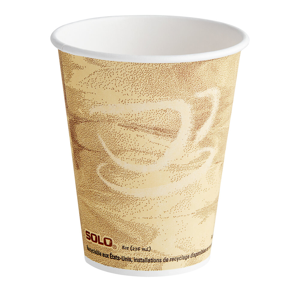 Solo 378MS-0029 8 oz. Mistique Single Sided Poly Paper Hot Cup - 1,000/Case