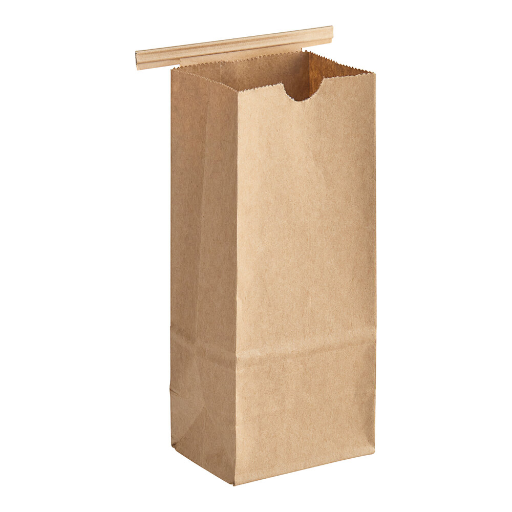 Choice 1/2 lb. Brown Kraft Customizable Paper Coffee Bag with Reclosable Tin Tie - 1,000/Case
