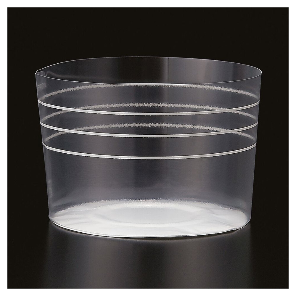 Welcome Home Brands 2 5/8" x 2" Clear Striped Plastic Baking Cup - 500/Case