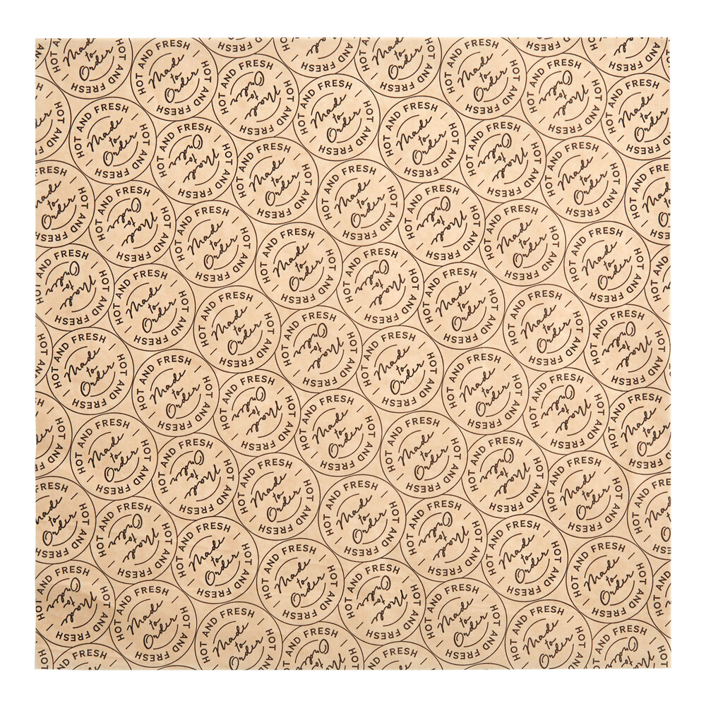 Choice 12" x 12" Kraft Cafe / Made to Order Print Deli Sandwich Wrap Paper - 1,000/Pack