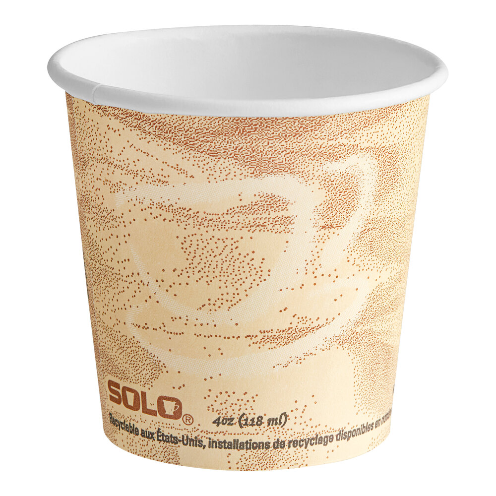 Solo 374MS-0029 4 oz. Mistique Single Sided Poly Paper Hot Cup - 1,000/Case