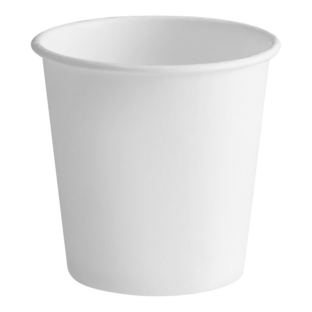 Solo 374W-2050 4 oz. White Single Sided Poly Paper Hot Cup - 1,000/Case