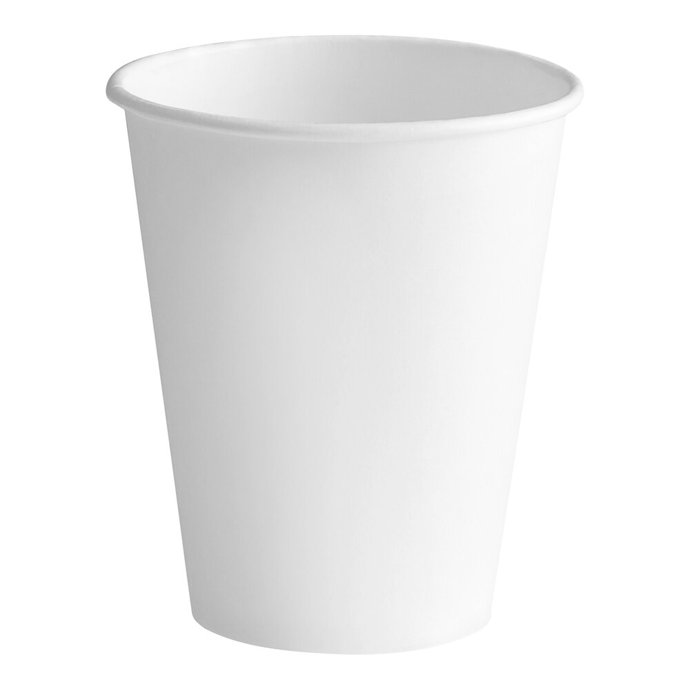 Solo 378W-2050 8 oz. White Single Sided Poly Paper Hot Cup - 1,000/Case