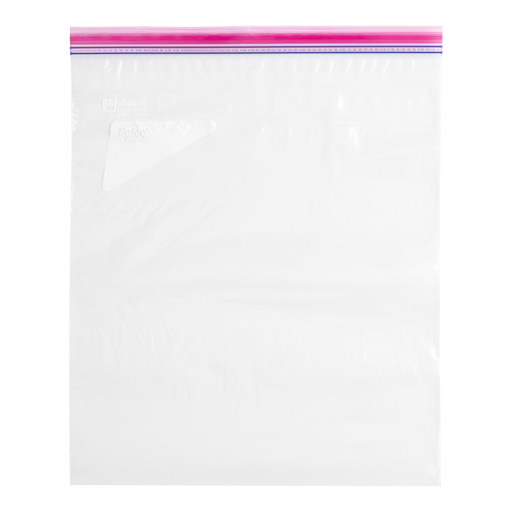 Ziploc® 682253 13" x 15" Two Gallon Storage Bag with Double Zipper and Write-On Label - 100/Case