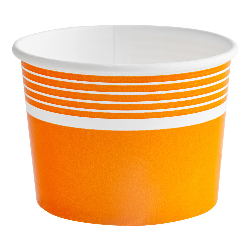 Choice 12 oz. Orange Paper Frozen Yogurt / Food Cup - 1,000/Case