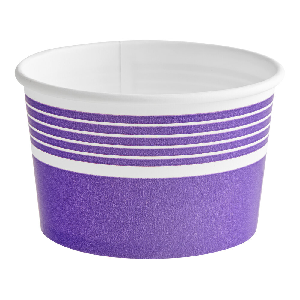 Choice 8 oz. Purple Paper Frozen Yogurt / Food Cup - 50/Pack