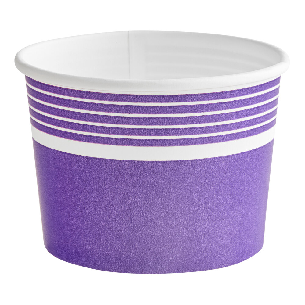 Choice 12 oz. Purple Paper Frozen Yogurt / Food Cup - 50/Pack