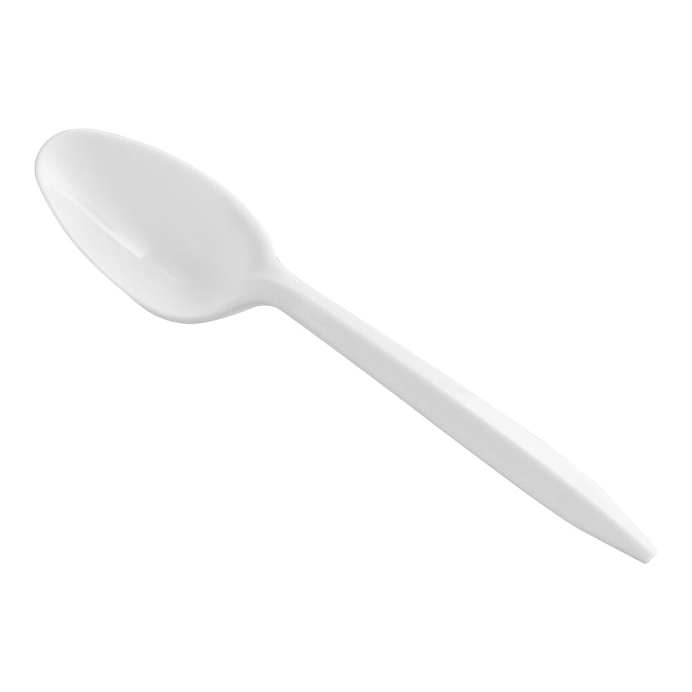 Choice Medium Weight White Polypropylene Plastic Teaspoon - 1,000/Case