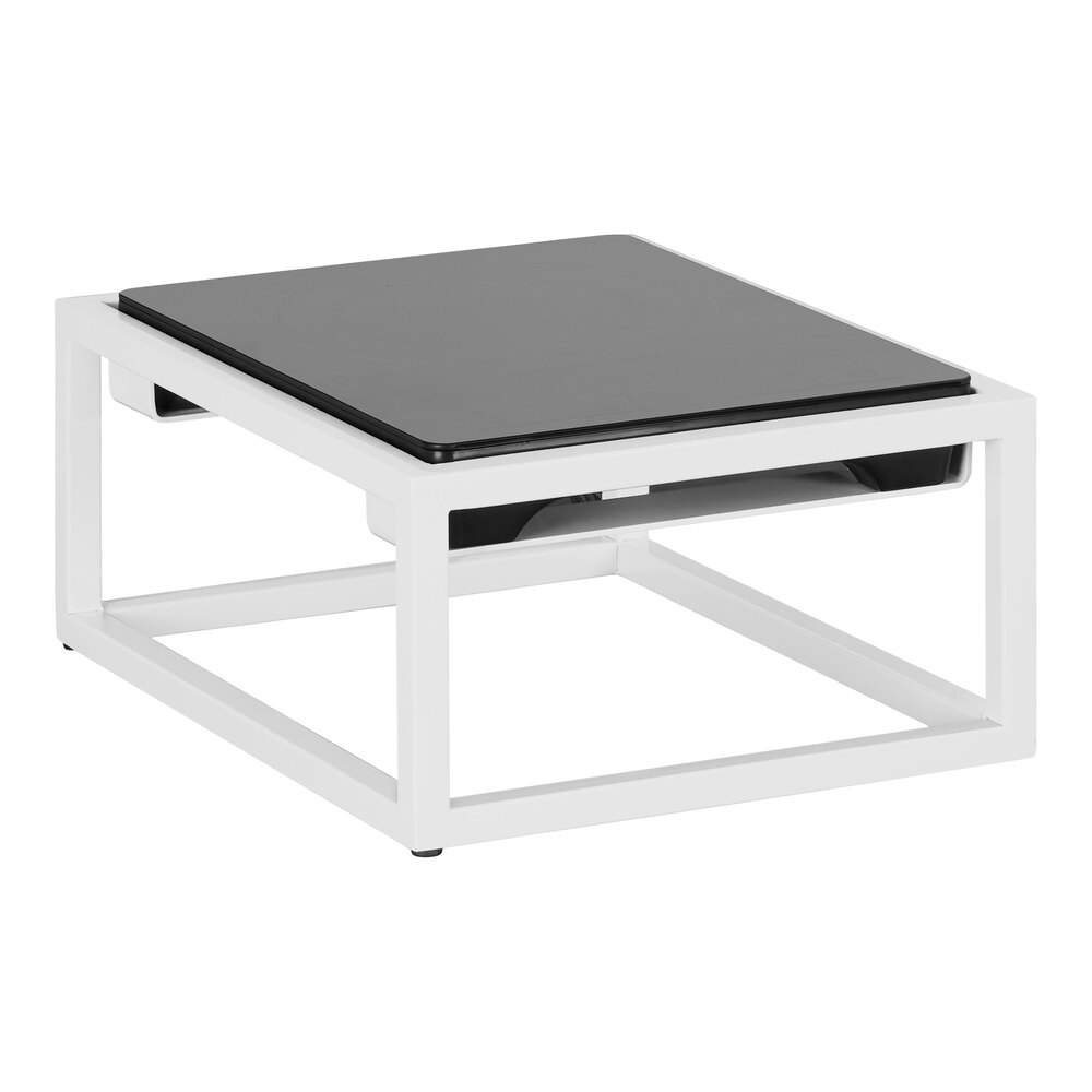 Cal-Mil 23126-15 Juno 16" x 13" x 7 1/4" White Metal Countertop Induction Range - 120V, 1800W