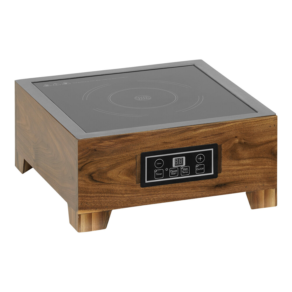 Cal-Mil 23178-78 Sydney 22" x 14" x 13" Walnut Countertop Induction Range - 120V, 1800W