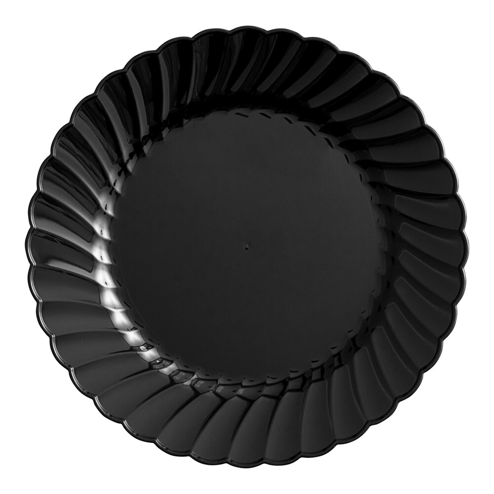 WNA Comet CW6180BK Classicware 6" Black Plastic Plate - 18/Pack