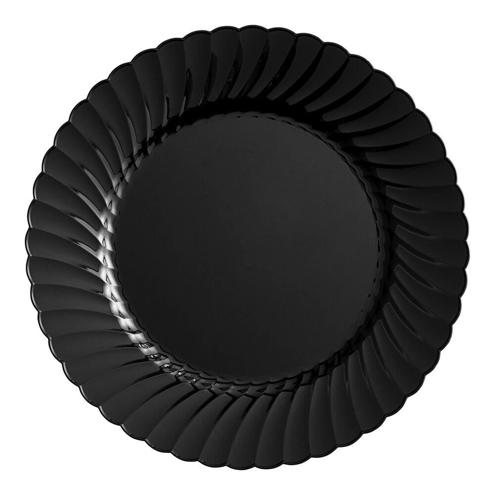 WNA Comet CW10144BK Classicware 10 1/4" Black Plastic Plate - 18/Pack