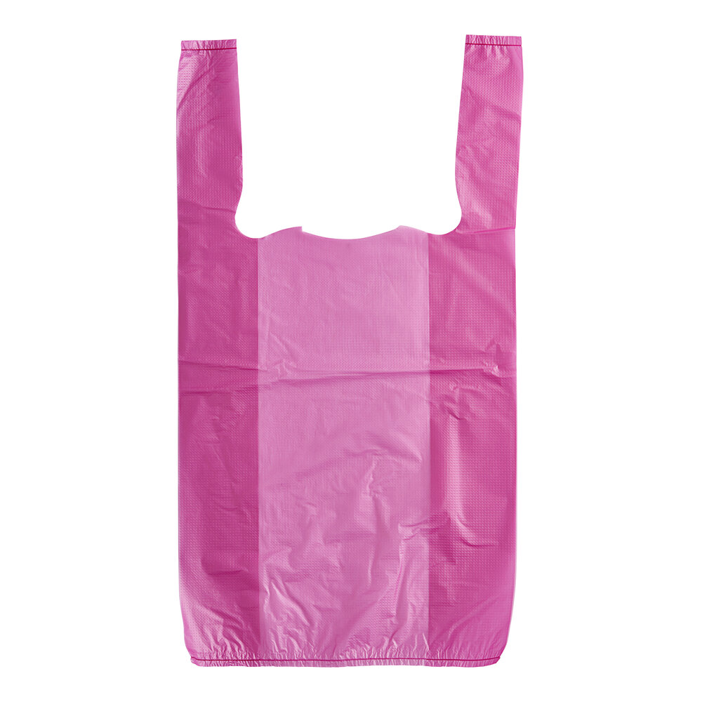Choice 1/10 XS Size Purple Unprinted Embossed Medium-Duty Plastic T-Shirt Bag - 1,500/Case