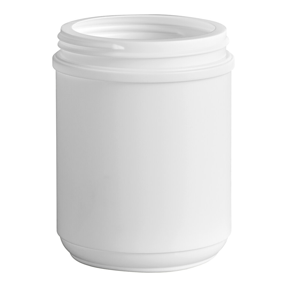 23 oz. White HDPE Plastic Canister - 144/Case