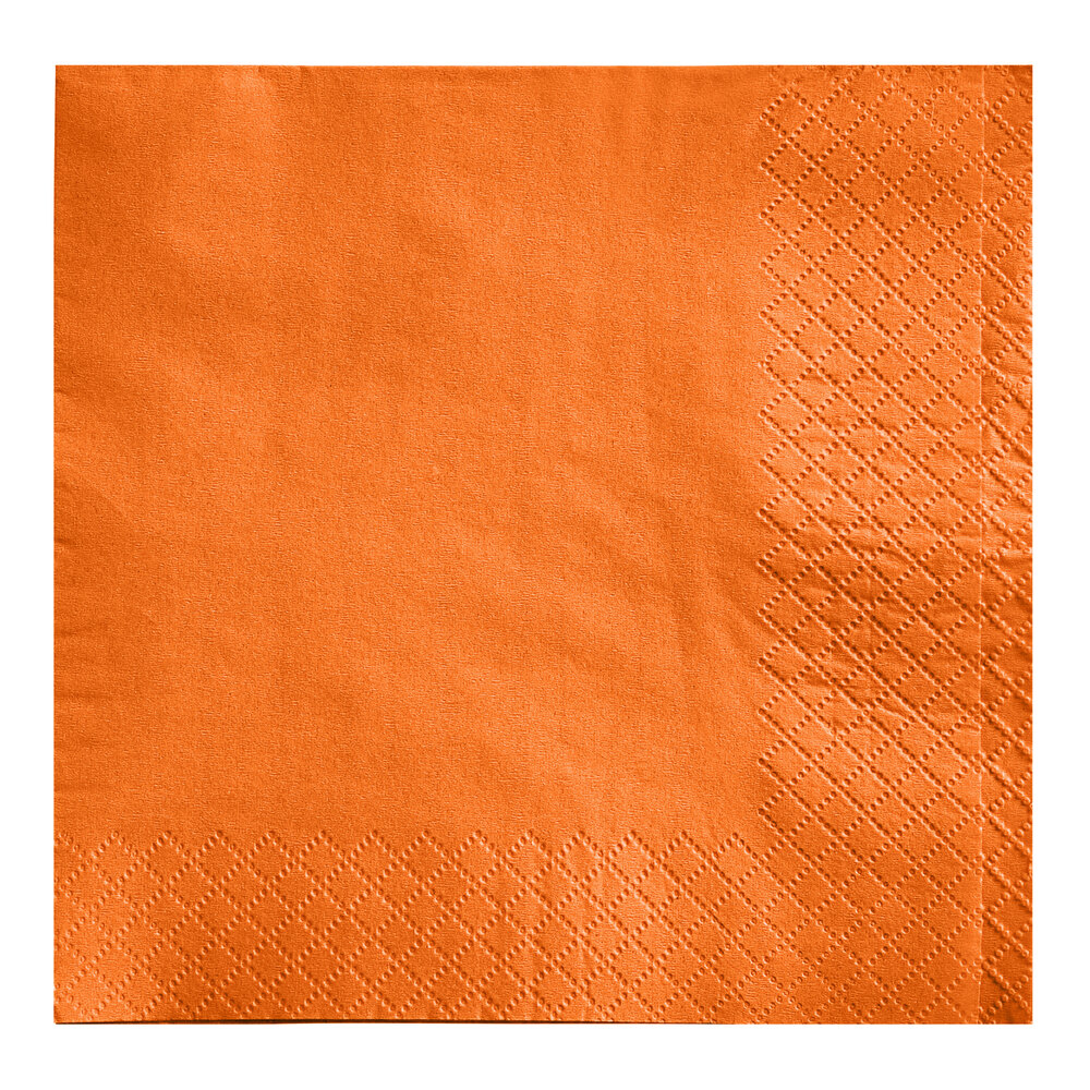 Choice Orange 2-Ply Beverage / Cocktail Napkin - 1,000/Case