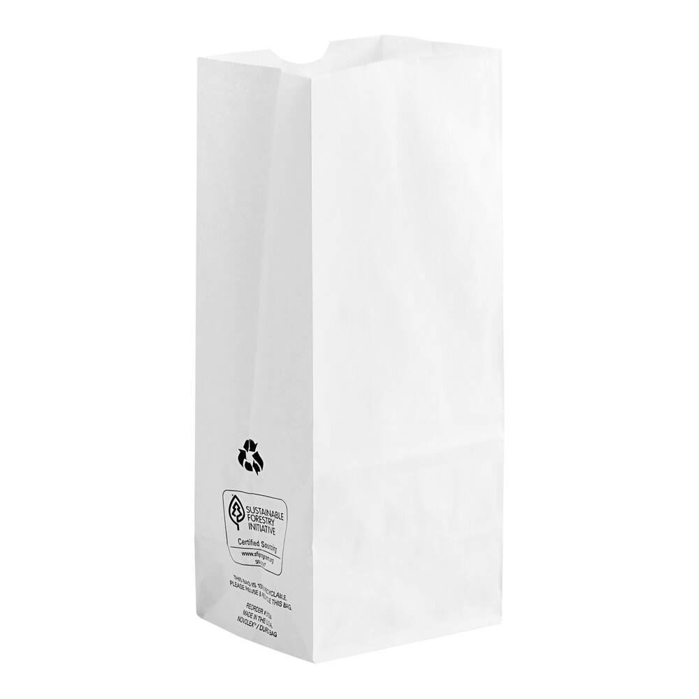 Duro 4 lb. White Paper Bag - 500/Bundle