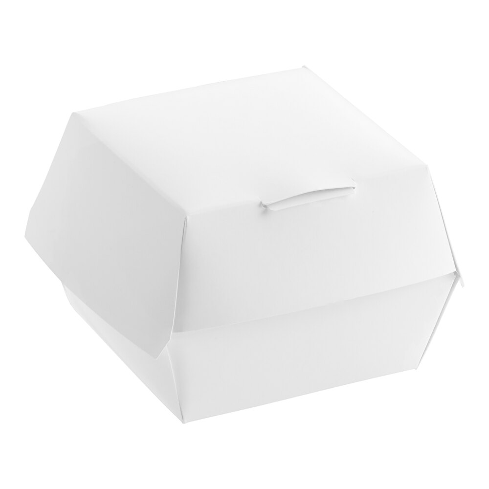 4" x 4" x 3" White Paper Clamshell Take-Out Container - 500/Case