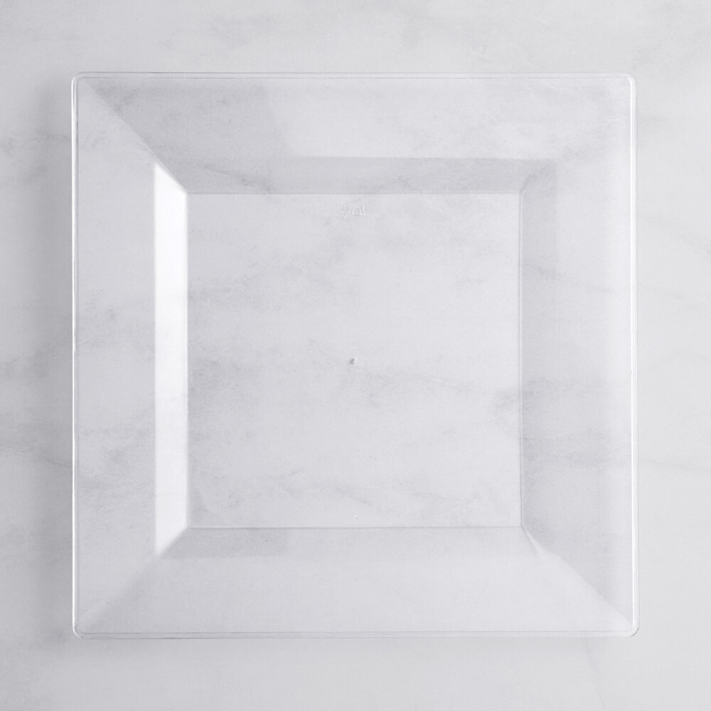 Visions Square 10" Clear Plastic Plate - 120/Case
