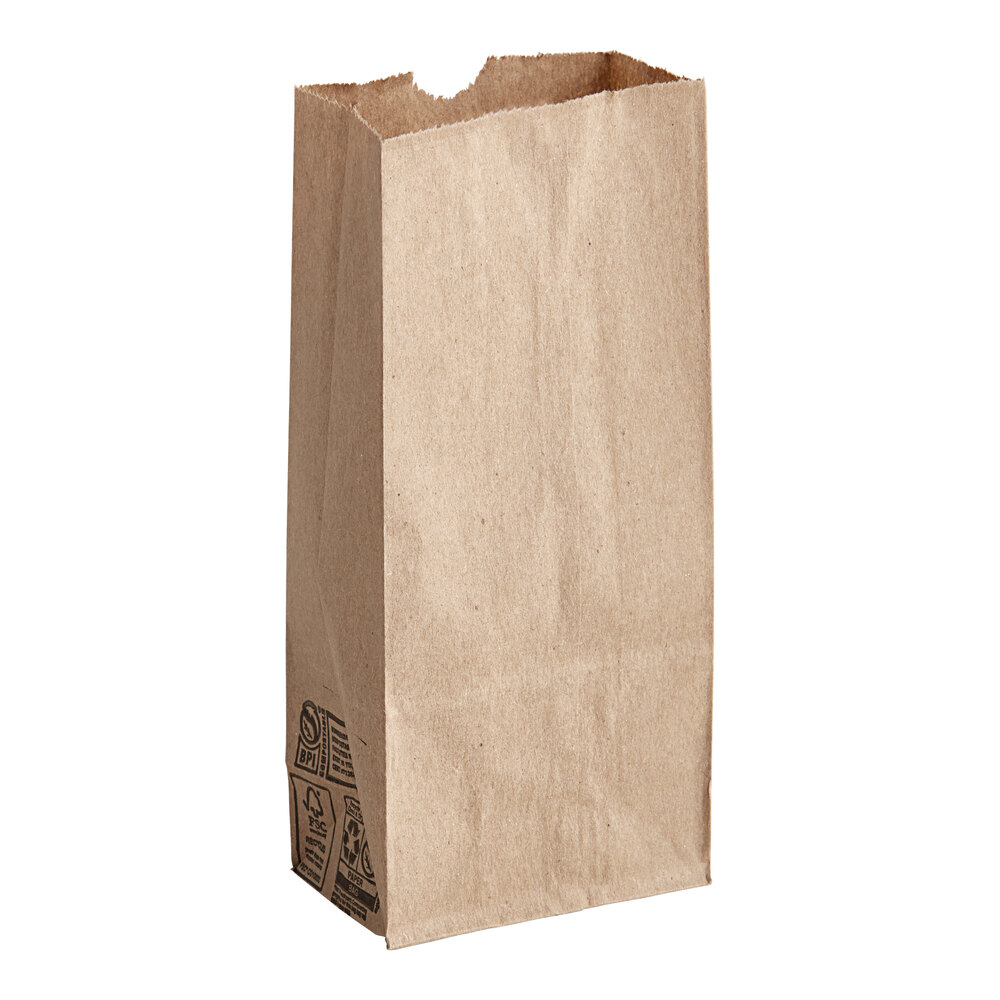 Duro 1/2 lb. Natural Kraft Paper Bag - 500/Bundle