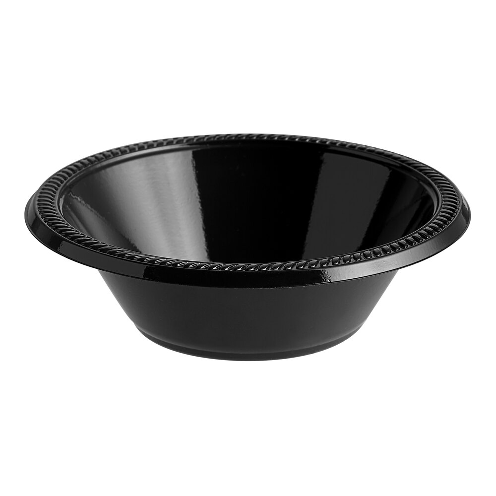 Choice 12 oz. Black Plastic Bowl - 125/Pack