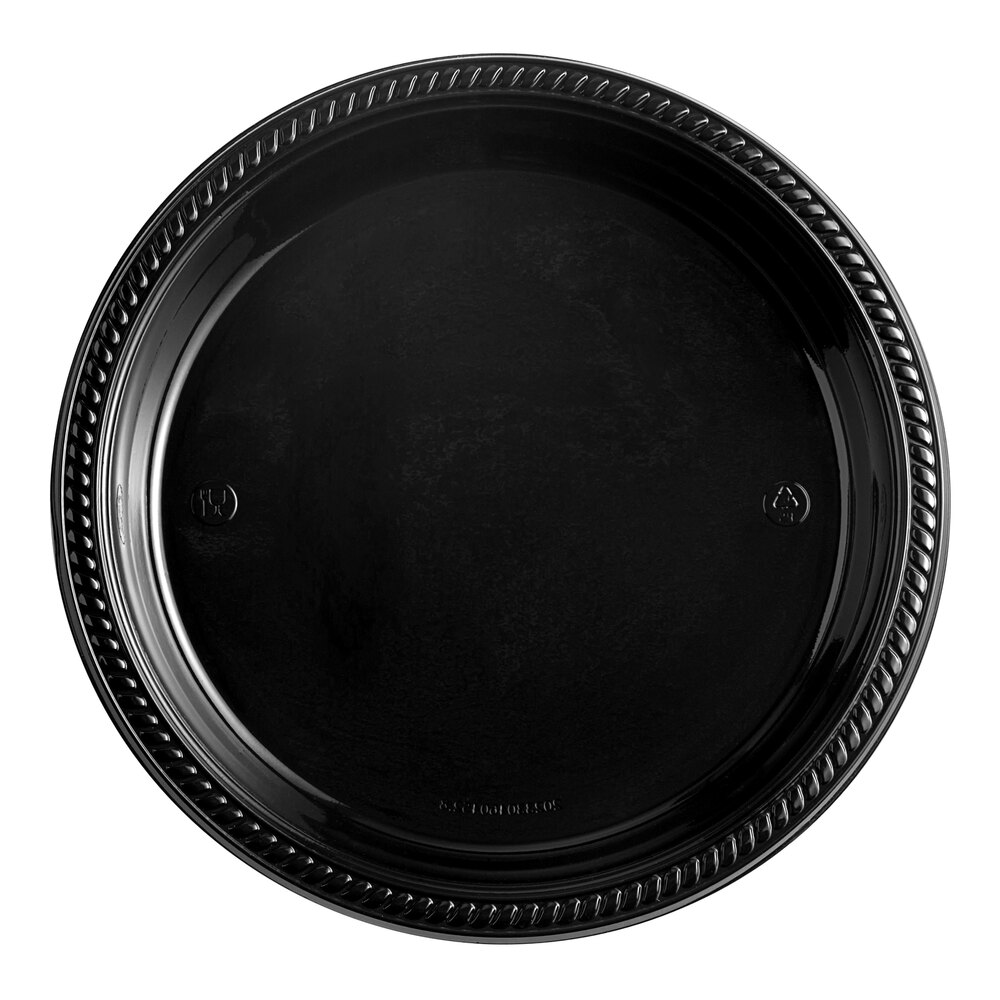 Choice 10 1/4" Black Plastic Plate - 500/Case